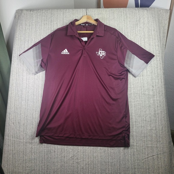 adidas Other - Texas A&M Aggies Shirt Mens XL NCAA Football Adidas Polo Short Sleeve